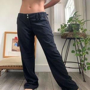 Y2K Da Nang Silk/Cotton Black Cargo Pant Size M
